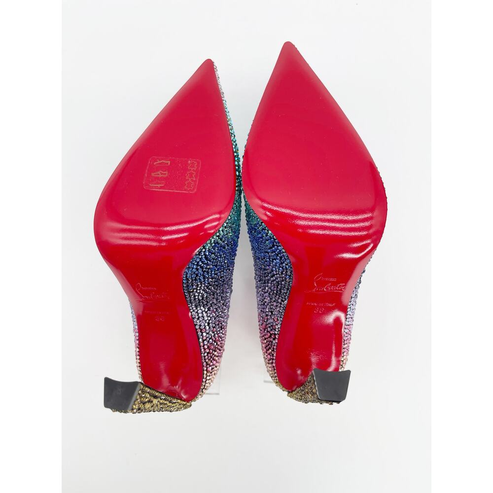 New Christian Louboutin Condora Strass Rainbow Crystal 100 Stiletto Heels EU 36 - Picture 11 of 13